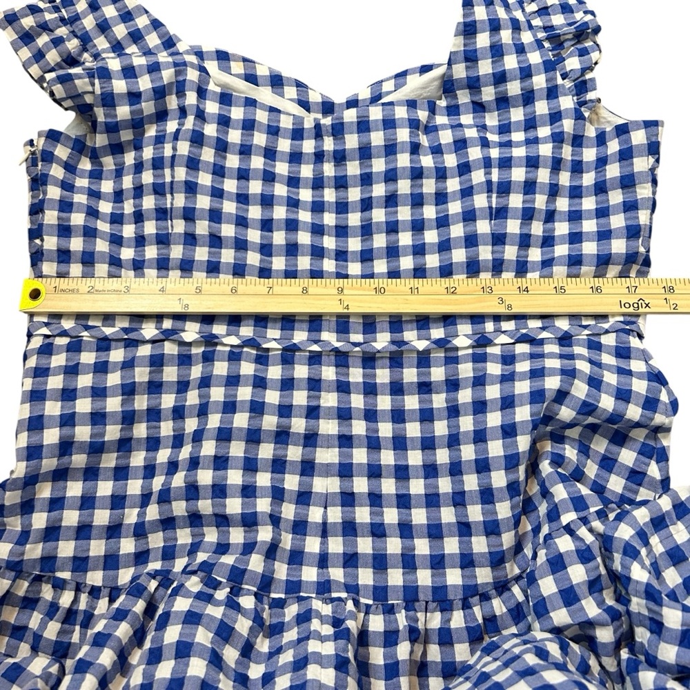 Kate Spade Blue and White Gingham Midi Dress - Picture 9 of 11